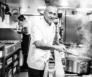 Michel Roux Jr in the kitchen of Le Gavroche