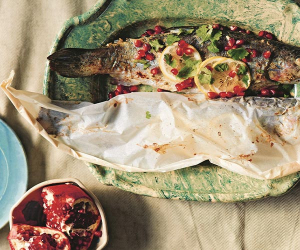 Make Tiko Tuskadze's Georgian trout with pomegranate; photograph by Yuki Sugiura