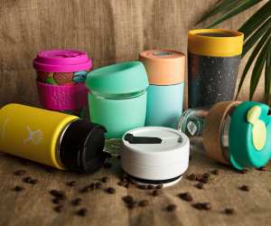 7 reusable coffee cups; Photograph: Nicola Poulos