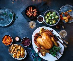 A traditional Christmas spread from Lidl, featuring a Silver Slate turkey