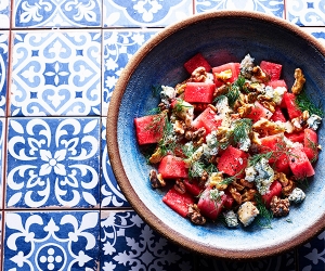 Make Ben Tish’s watermelon and salty blue cheese salad; photography by Kris Kirkham