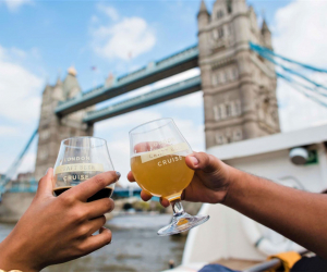 Two punters enjoying craft beer on the London Craft Beer Cruise