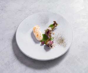 Turbot, sorrel, heritage radishes and almond from Alain Ducasse at The Dorchester