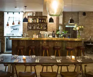 The dining room at Perilla in Green Lanes