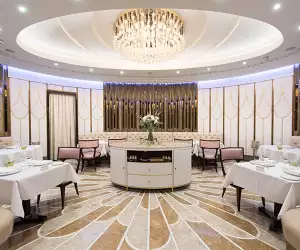 The dining room at the Oval Restaurant at The Wellesley hotel