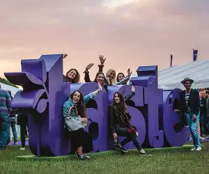 Taste of London 2017 sign and sunset
