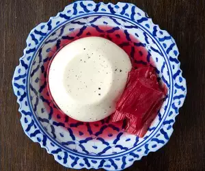 Sparrow restaurant's rhubarb panna cotta