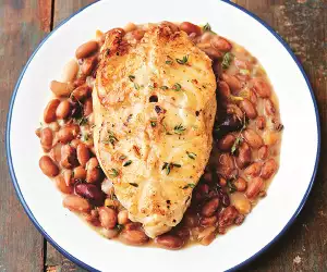 Bart van Olphen's pinto beans with cod recipe