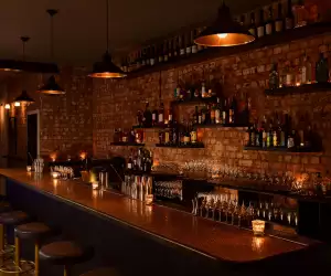 The bar counter at Bethnal Green cocktail bar Coupette