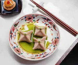 Delicate taro dumplings at XU; Carol Sachs