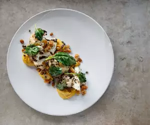 Jon Atashroo's grilled cauliflower; Photograph by Jade Nina Sarkhel
