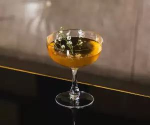 A Meadowsweet Martini from the Bassoon Bar at the Corinthia Hotel London