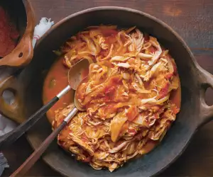 Enrique Olvera’s tinga de pollo; photograph by Araceli Paz