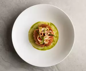 Chestnut crispy pastry at Mere