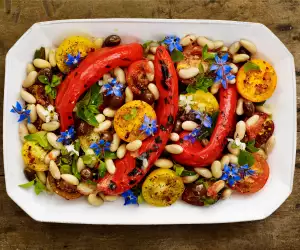 Petersham Nurseries' cookbook peppers, beans and olives