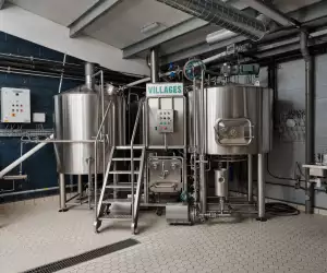 Brewing equipment at Villages Brewery in Deptford, London