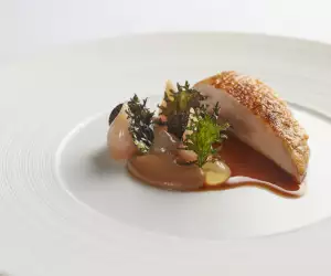 The guinea fowl dish at Ormer Mayfair by Sofian