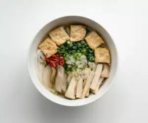 Fried Tofu and Oyster Mushroom Pho