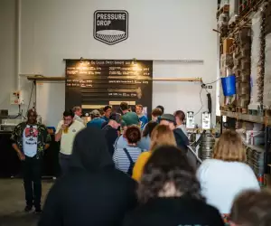 The taproom at Pressure Drop in Tottenham Hale