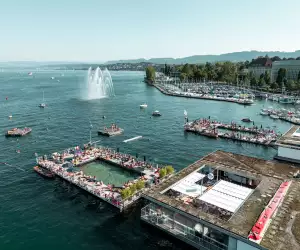 Seebadi Rapperswil, a historic lido located on Lake Zurich